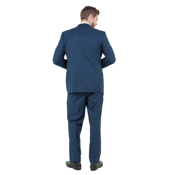 Modern Fit 3pc Wool Mens Suit Set by ZeGarie, Indigo - Picture 4 of 6